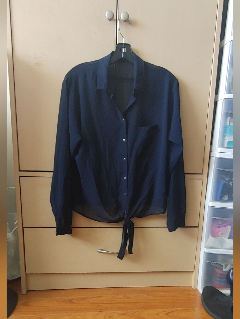 Sheer Navy Blue Blouse